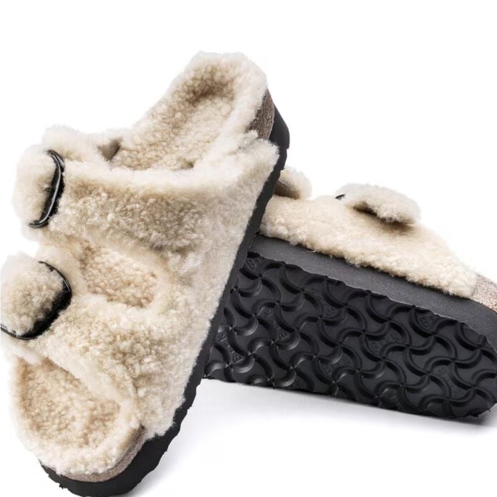 Papillio Cream and Black Slippers with Adjustable Straps(FINALPRICEDROP) - Picture 3 of 7